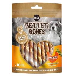 Zeus Better Bones Soft Twisters Rawhide Free Chicken & Timian 10stk